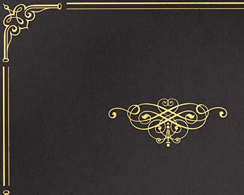 Blue Summit Supplies 25 Certificate Holders, Black Linen, Gold Foil