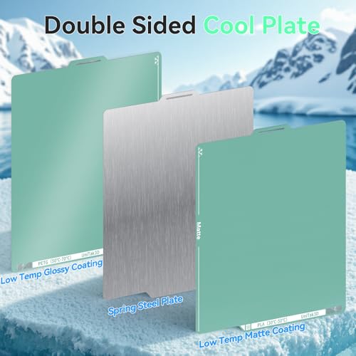 Energy-Saving Cold Build Plate for Bambu Lab X2D/P2S/P1S/A1/P1P/X1C/X1/X1E 3D Printers,257x257mm Double Sided Glossy+Matte Low-Temperature Print,Strong-Adhesion Platform(No Glue Required)-1PCS - color: Double Sided Glossy&Matte, size: for Bambu Lab A1/P2S