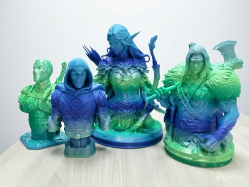 PLA Filament 1.75mm, Green Blue Silk PLA 3D Printer Filament, Metallic Shimmer Gradient Multi Color 3D Printing Filament, 1kg Spool - color: Pla_green_blue