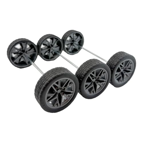 10PCS Toy Wheel Model Car Wheel with 5PCS Round Rod Shaft Axles for DIY Model Toy RC Car Truck Robot Building Project (2.5x45mm) - style: 2.5x45mm