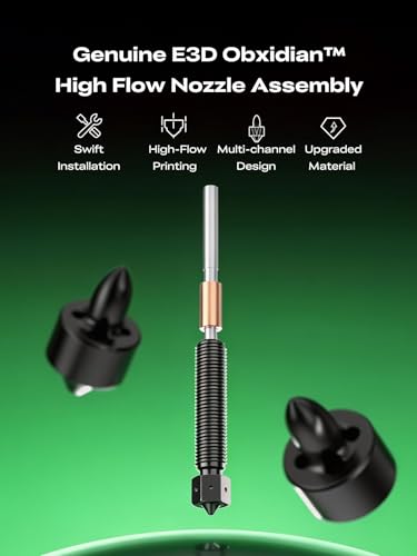 Creality K2 Plus Genuine E3D Obxidian High Flow Nozzle 0.6mm for for K2/K2 Pro/K2 Plus/Creality Hi, Multi-Channel Design for Extreme Speed & Ultimate Wear Resistance - size: E3D 0.6mm, style: K2/K2 Pro/K2 Plus/Hi