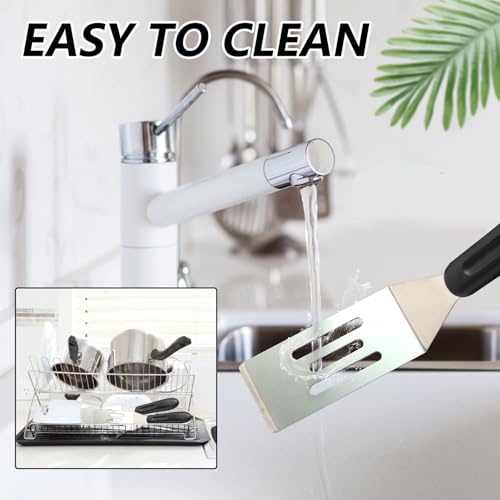 3 Pieces Small Metal Spatula Set, Mini Stainless Steel Serving Spatulas for Kitchen Use, Ideal for Flipping Pancakes, Brownies, Cookies, Cakes, Eggs – Professional Cooking & Baking Utensil