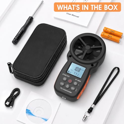 BTMETER 866A Pro Handheld HVAC Anemometer CFM Air Flow Meter(Wet Bulb Temp)