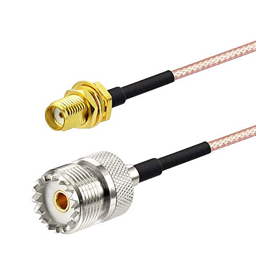 Superbat Coax UHF Female SO-239 to SMA Male/SMA Female Adapter Extension Cable RG316 12" for Baofeng CB Radio Handheld Walkie Talkie 2pcs - color: 2in1, size: 12 inches