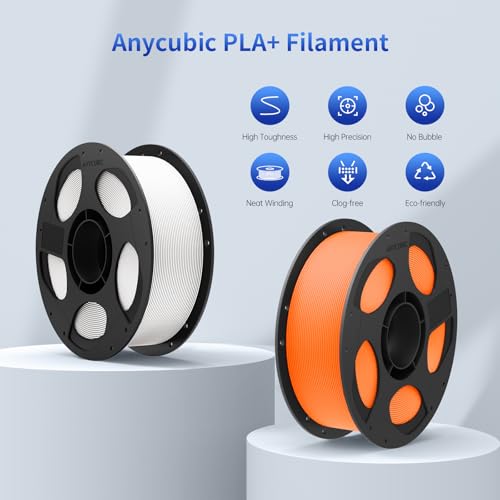 ANYCUBIC PLA Plus (PLA+) 3D Printer Filament 1.75mm, High Toughness 3D Printing Filament, Dimensional Accuracy +/- 0.02mm, Print with Most FDM 3D Printers, 1KG Reusable Spool, Texture Gray - color: 1kg Pla+ Texture Grey