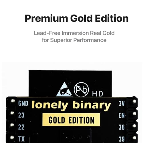 Lonely Binary 3-Pack ESP32 Gold WiFi BT 3 Expansion Bases for C++