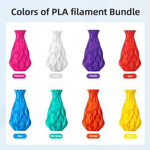 ERYONE PLA Filament 3D Printer Filament Bundle Multicolor 1.75mm +/- 0.03mm, PLA Filament 250g Spool, 8 Rolls, PLA Plus Dopamine Color Series - color: Hs Pla+ Dopamine Color Series, size: 2KG