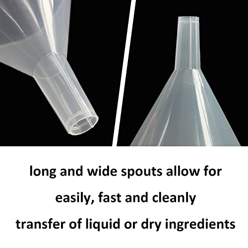 zmybcpack 8 Pack Plastic Funnels,4.7" Wide Mouth Funnels