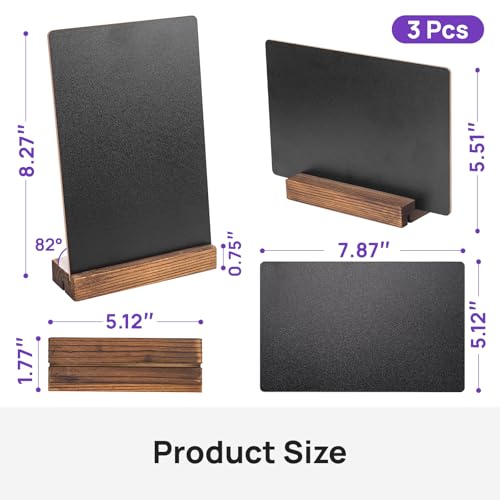 3Pcs Tabletop Chalkboard Sign, 7.8x5 Inch - size: 3 Pieces (7.8"W x 5"H)