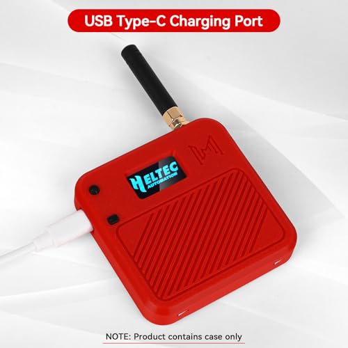 Heltec V3 Case for ESP32 LoRa V3 Development Board Custom Meshtastic Case with Antenna Port and Charging Slot (N32, Red) - color: Red