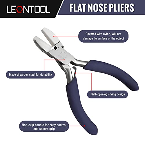 Mini Nylon Jaw Pliers 3.5-Inch Flat Nose Pliers with 2 Replacement Tips and Screwdriver Wire Straightentener Jewelry Making Tools for Beading, Gripping, Shaping Wire - style: 3.5-Inch Nylon Jaw Pliers