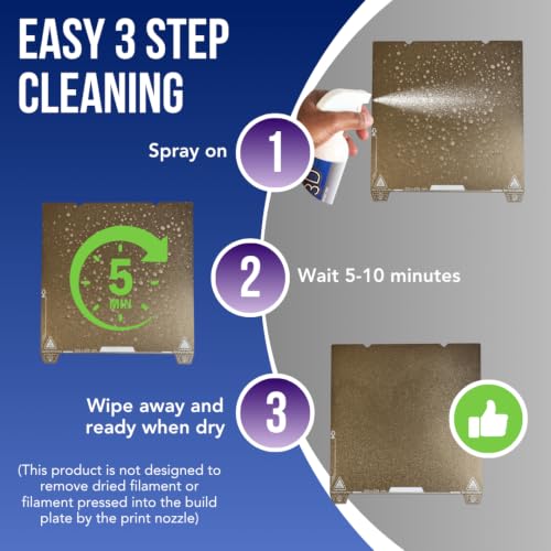 Printer High Quality Build Plate Cleaner, Rinse-Free Formula (Build Plate Adhesive 3.38oz & Build Plate Cleaner 16oz,12"x12" Microfiber Cleaning Towel) - style: Build Plate Adhesive 3.38oz & Build Plate Cleaner 16oz,12"x12" Microfiber Cleaning Towel