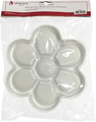 AP072 Plastic Round Palette; for use with Watercolor, Gouache, Acrylic and Oil Paint Pigments; for Painters, Crafts, Hobbyists, Fine Artists, Students, Art Studio, Arts and Crafts