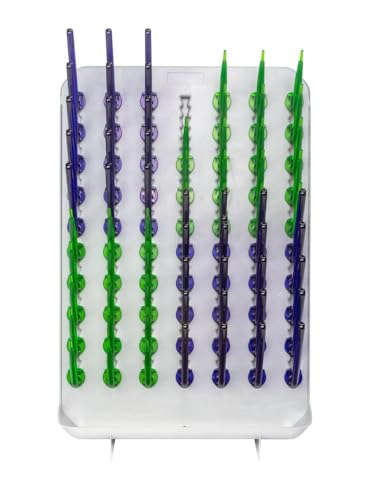 Heathrow Scientific Lab Drying Rack for Glassware, Includes 72 Removable Pegs with SureGrip Hooks, Durable Polystyrene Construction, Self-Standing or Wall-Mountable, Holds up to 77 Pounds of Glassware