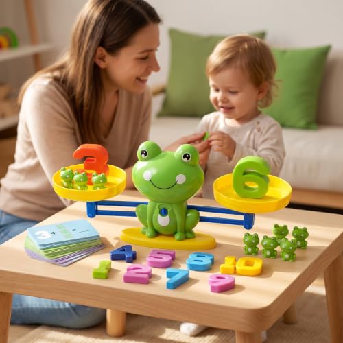 Frog Balance Cool Math Counting Game Educational Early Learning Scale STEM Toys Gifts for Preschool Toddlers Kids Age 3 4 5 6