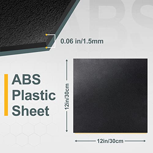 KINLINK 12" x 12" x 0.06" Black Abs Plastic Sheet Flexible Moldable 6 Pack - color: Black, size: 12x12-1.5MM