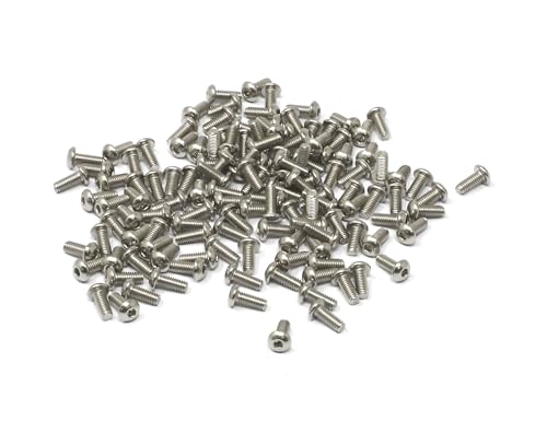 iexcell 100 Pcs M2.5 x 6mm Thread Pitch 0.45 mm Stainless Steel 304 Hex Socket Button Head Cap Screws Bolts Kit - size: M2.5 x 6mm