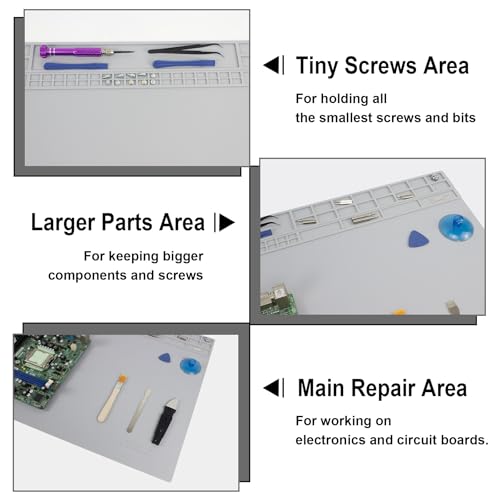 Extra Large Soldering Mat, 32.3’’x16.6’’ Large Silicone Solder Mat, 932℉ Heat Resistant Mat, Large Repair Workbench Pad for Board Circuit, Phone Watch Laptop Repair, Engineering Projects (Light Grey) - color: Light Grey