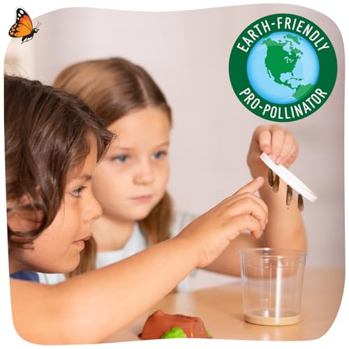 Insect Lore Butterfly Garden with 5 Live Baby Caterpillars - STEM Activity Journal, Habitat, Chrys-A-Lid Holder and Feeder Included | Raise and Release Painted Lady Butterflies - style: Live Butterfly Garden