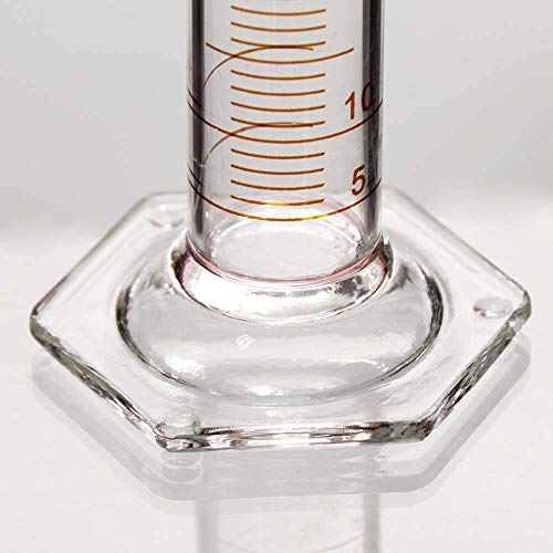 ULAB Scientific Thick Glass Graduated Measuring Cylinder Set, 2 Sizes 100ml 250ml 3.4oz 8.5oz, 3.3 Borosilicate, Hexagonal Base, UMC1005 - style: 100ml 250ml, Glass