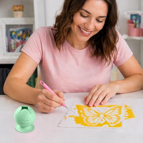 iVyne Berry Suctioned Vinyl Weeding Scrap Collector | Versatile Multi-Surface Suction & Anti-Spill Vinyl Scrap Collector w/Soft and Flexible Silicone to Protect your Weeding Tools | Green, 1 Pack - color: Green