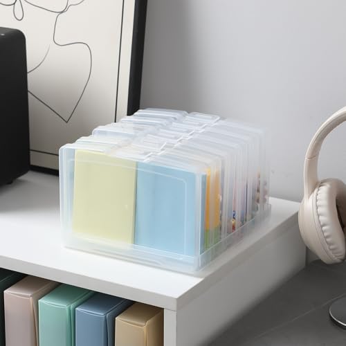 novelinks 6 Pcs 4"x6" Plastic Photo Storage Boxes with Tray (Clear 1Pack) - color: Clear