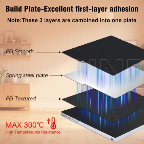 for Kobra S1/Kobra X/Kobra 4 Build Plate 264x276mm Double Sided Smooth PEI &Textured PEI Sheet Printing Platform Flexible Spring Steel Sheet for Anycubic Kobra S1 Combo/Kobra X/4 3D Printer Parts - color: Smooth PEI+Textured PEI