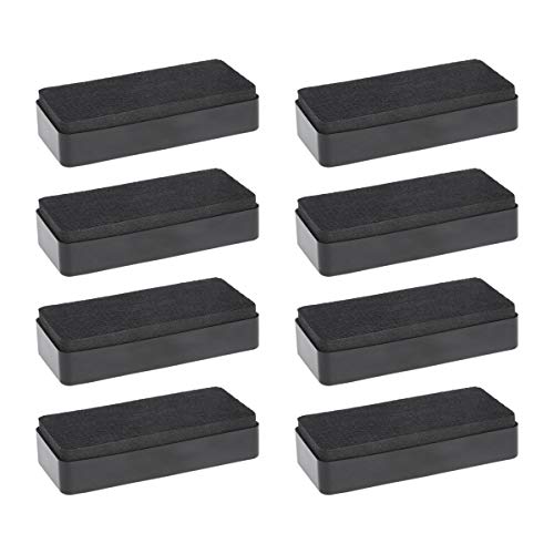 Amazon Basics Dry-Erase Whiteboard Erasers with Soft Pile, for School, Office, Home, and Classroom, Black, 8-Pack - size: 8-Pack
