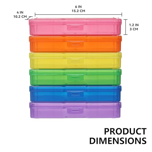 novelinks 6 Pcs 4"x6" Plastic Photo Storage Boxes with Tray (Color 2Pack) - color: Multi-colored 2 Pack