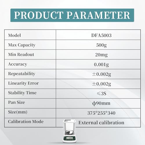 FA5003 Lab Analytical Balance, 500g/0.001g, Single Display - size: 0.001g*500g