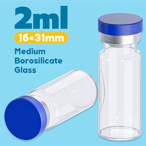 2mL Vials for Injections with Self-Healing Injection Port and Sealed Cap - size: 2ml