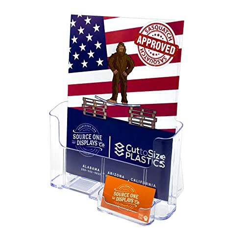 Source One Large Brochure Holder 8.5 x 11 Inches with Business Card Holder - color: Clear, size: 1 Pack