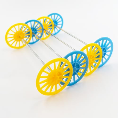 60PCS DIY Project Wheel 2mm Dia Shaft Plastic Project Wheel with 30PCS Shaft Round Axles for DIY Model Toy RC Car Truck Robot Building Parts (2x37mm Blue) - style: 2x37mm Blue