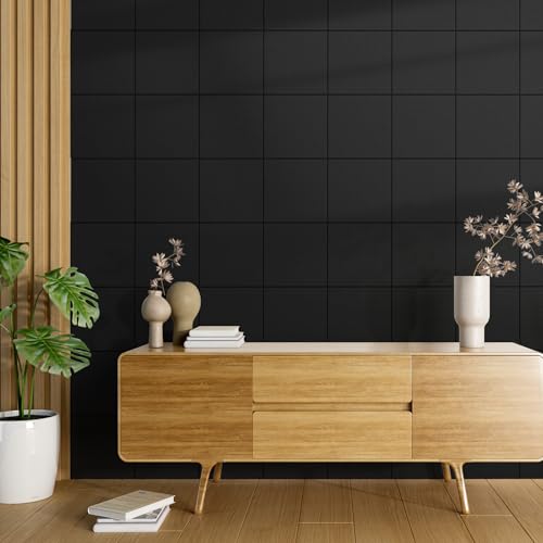 MaxGear Felt Bulletin Board 36" x 24", Black Felt Wall Tiles Push Pins - color: Black, size: 36" x 24"