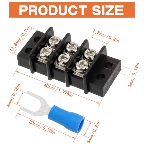 5PCS 3 Circuits Dual Row Screw Terminals Strip with 30PCS Connector - style: 3 Circuits