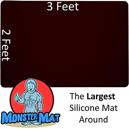 MonsterMat 36x24 Inch Extra Large Silicone Table Protector Craft Mat for Painting, Clay, Projects, Arts and Crafts and More. Easy Clean Up and Rolls for Storage. Largest Mat Available - color: Black