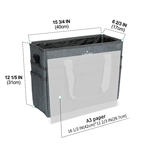JJRING Craft Organizer Tote Bag Large Art Storage Caddy Grey - color: Grey, size: Large