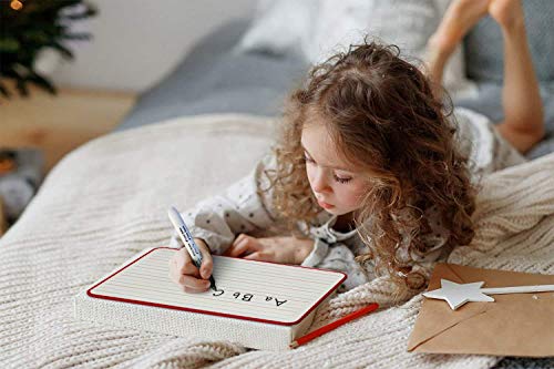 SCRIBBLEDO Magnetic Lined Dry Erase Whiteboard 9 x 12, Double Sided - color: Red