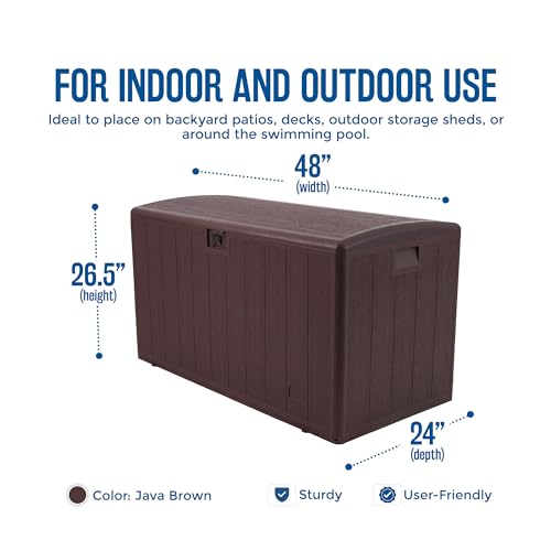 Plastic Development Group Outdoor Deck Box, Standard Close, Java, 105 Gal - color: Java Brown, size: 105 Gallon, Standard Closure