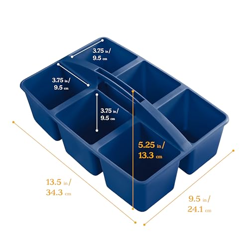 ECR4Kids 6-Compartment Large Storage Caddy Organizer, 6-Pack, Earthtone - color: Earthtone