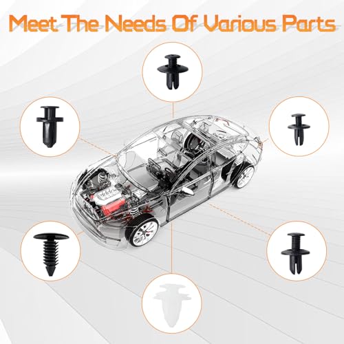 OTUAYAUTO 120PCS Nylon Push-Type Bumper Retainer Clips - size: 120Pcs 6 Sizes Clips