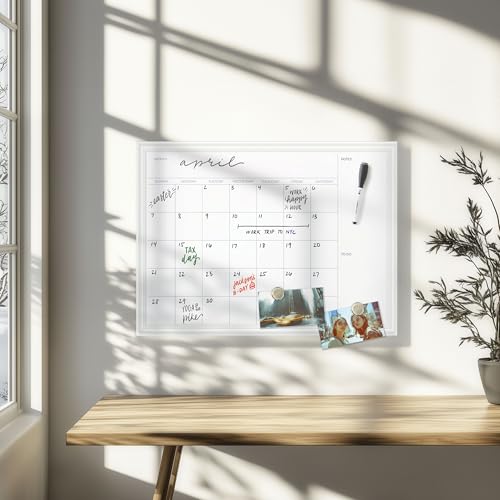 U Brands Magnetic Dry Erase Calendar Whiteboard for Wall, White Board 24x18 - size: 24"W x 18"H