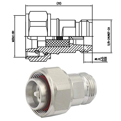4.3-10 Mini Din Male to N Female Adaptor 4.3/10 Mini Din Male to N Female Adapter with Low PIM 160dBc - color: 4.3-10 Male to N Female
