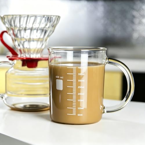 GLASKEY Caffeine Beaker Mug,16 oz Anti-Dripping Borosilicate Caffeine Mug,Cool Coffee Mugs with Handle,Chemistry Mug,Novelty Chemistry Science Teacher Gifts for Women Men - size: 16.9 Ounces