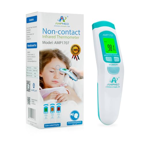 Non-Contact Medical Grade Forehead Thermometer, White - color: White