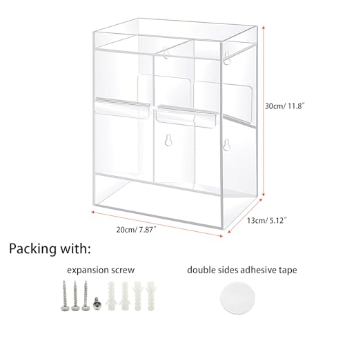 Clear Acrylic Test Tube Rack, 4 Compartments, 2 Trays, Wall or Countertop