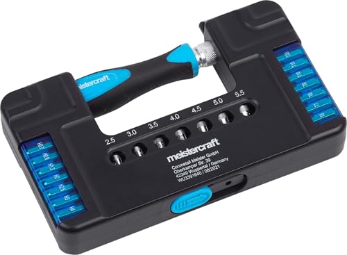 Meistercraft 3391640 Precision Mechanic Bit Set - 37 Pieces - in Practical Plastic Box - Repair Kit for Smartphones, PCs, Watches, Glasses, etc. / Repair Tool Kit/Precision Screwdriver Set
