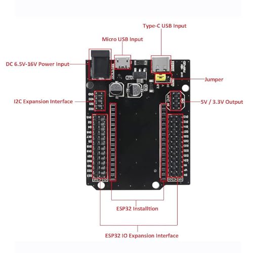 5pcs ESP32 GPIO Breakout Board ESP32 ESP-32S Development Board 30Pin Type-C Micro USB Dual Interface ESP32 Expansion Shield