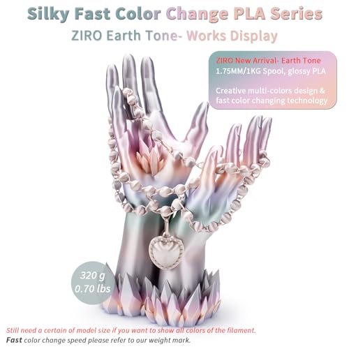 ZIRO 3D Printer Filament PLA, Fast Color Change Silk, 1KG Earth Tone - color: Earth Tone(silk)