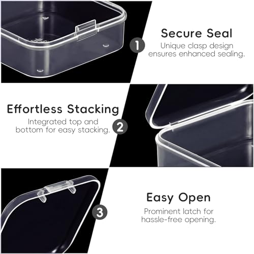 DUOFIRE Bead Organizer 6 Pack Clear Small Plastic Containers 2.1x2.1x0.8in - size: 2.1x2.1x0.8 Inches(6 packs)